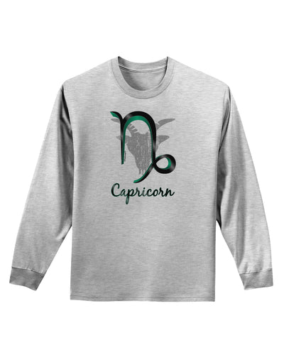 Capricorn Symbol Adult Long Sleeve Shirt-Long Sleeve Shirt-TooLoud-AshGray-Small-Davson Sales