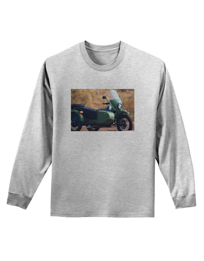 Sidecar Motorcycle Photo Adult Long Sleeve Shirt-Long Sleeve Shirt-TooLoud-AshGray-Small-Davson Sales