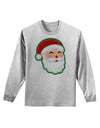 Cute Santa Claus Face Faux Applique Adult Long Sleeve Shirt-Long Sleeve Shirt-TooLoud-AshGray-Small-Davson Sales