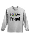 I Heart My Friend - Autism Awareness Adult Long Sleeve Shirt by TooLoud-Long Sleeve Shirt-TooLoud-AshGray-Small-Davson Sales