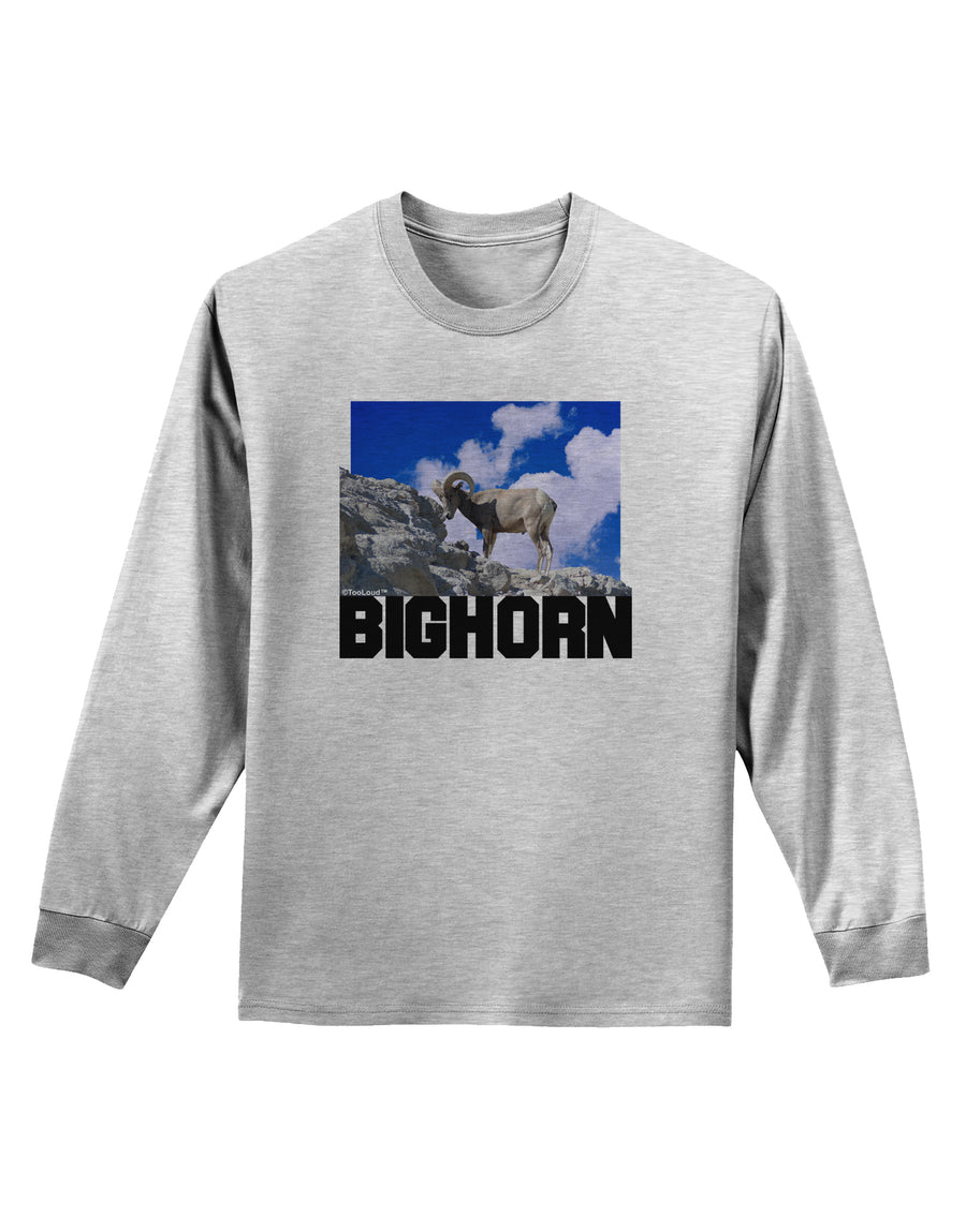 Bighorn Ram Text Adult Long Sleeve Shirt-Long Sleeve Shirt-TooLoud-White-Small-Davson Sales