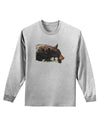 Laying Black Bear Cutout Adult Long Sleeve Shirt-Long Sleeve Shirt-TooLoud-AshGray-Small-Davson Sales