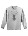 Majestic Stag Distressed Adult Long Sleeve Shirt-Long Sleeve Shirt-TooLoud-AshGray-Small-Davson Sales