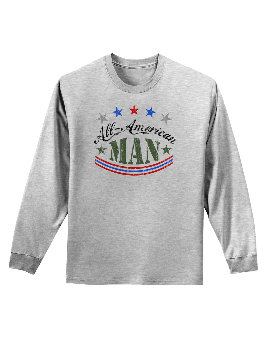 All-American Man Adult Long Sleeve Shirt-Long Sleeve Shirt-TooLoud-White-Small-Davson Sales