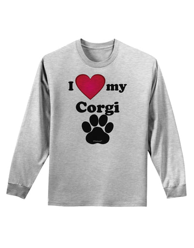 I Heart My Corgi Adult Long Sleeve Shirt by TooLoud-TooLoud-AshGray-Small-Davson Sales