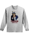 Uncle Sam Freedom Costs a Buck O Five Adult Long Sleeve Shirt-Long Sleeve Shirt-TooLoud-AshGray-Small-Davson Sales