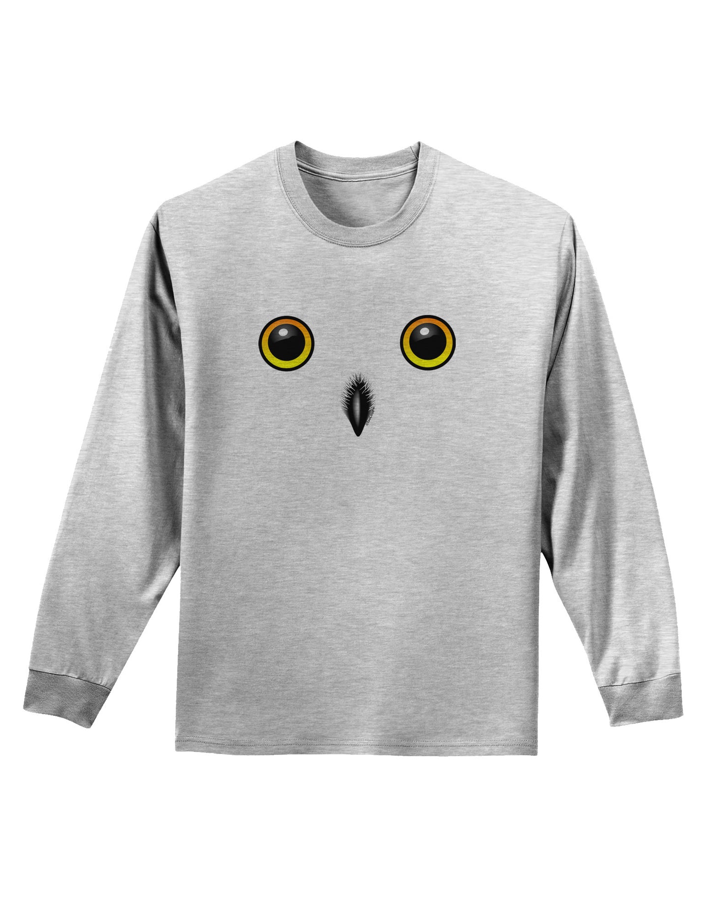 Cute Snowy Owl Face Adult Long Sleeve Shirt-Long Sleeve Shirt-TooLoud-AshGray-Small-Davson Sales