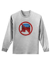 Distressed No Republicans Sign Adult Long Sleeve Shirt-Long Sleeve Shirt-TooLoud-AshGray-Small-Davson Sales