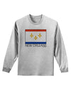 New Orleans Louisiana Flag Text Adult Long Sleeve Shirt-Long Sleeve Shirt-TooLoud-AshGray-Small-Davson Sales