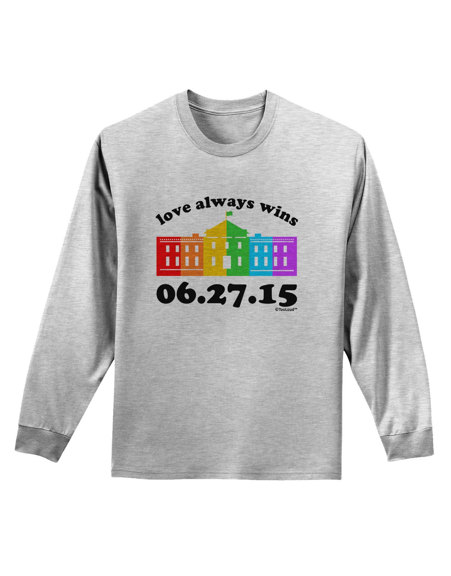 Love Always Wins with Date - Marriage Equality Adult Long Sleeve Shirt-Long Sleeve Shirt-TooLoud-AshGray-Small-Davson Sales