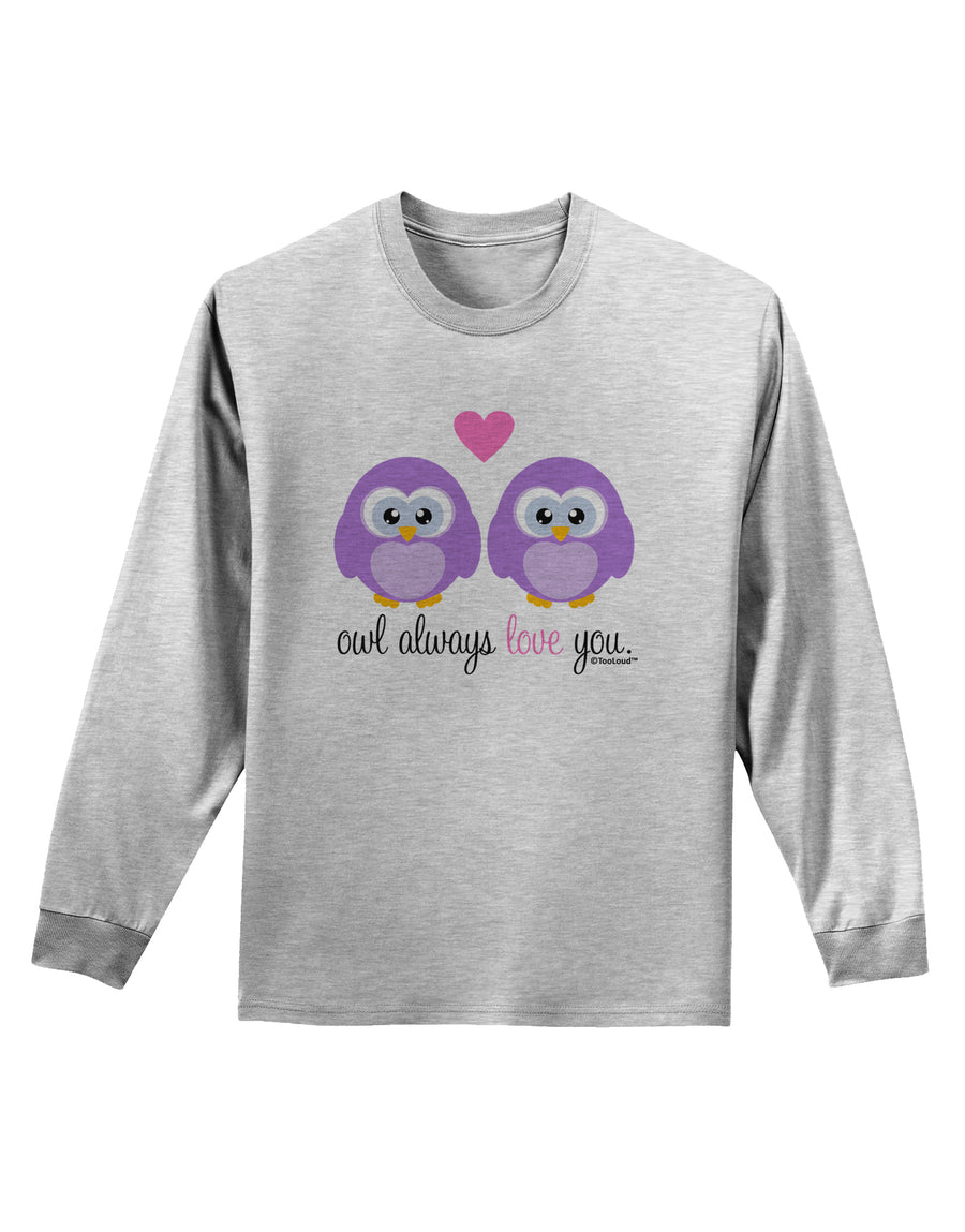 Owl Always Love You - Purple Owls Adult Long Sleeve Shirt by TooLoud-Long Sleeve Shirt-TooLoud-White-Small-Davson Sales