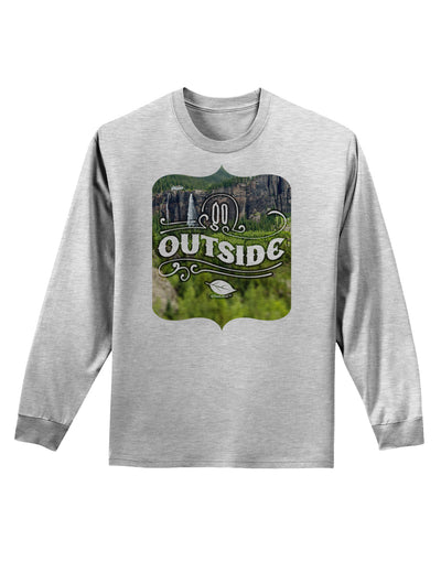 Go Outside - Beautiful Cliffs Adult Long Sleeve Shirt by-Long Sleeve Shirt-TooLoud-AshGray-Small-Davson Sales