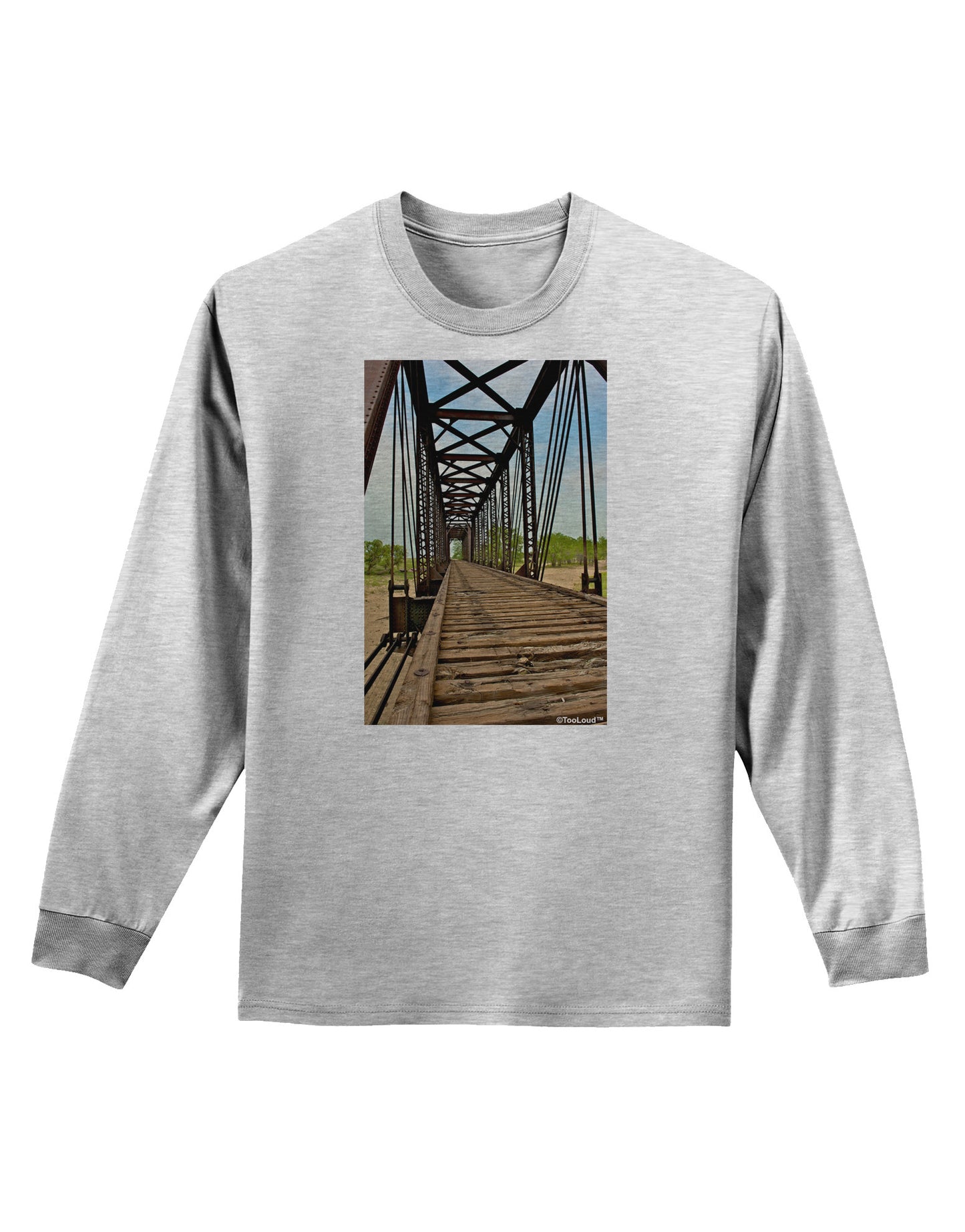 Colorado Landscape Bridge Adult Long Sleeve Shirt-Long Sleeve Shirt-TooLoud-AshGray-Small-Davson Sales