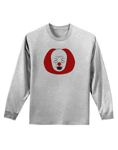 Scary Face Clown - Halloween Adult Long Sleeve Shirt-Long Sleeve Shirt-TooLoud-AshGray-Small-Davson Sales