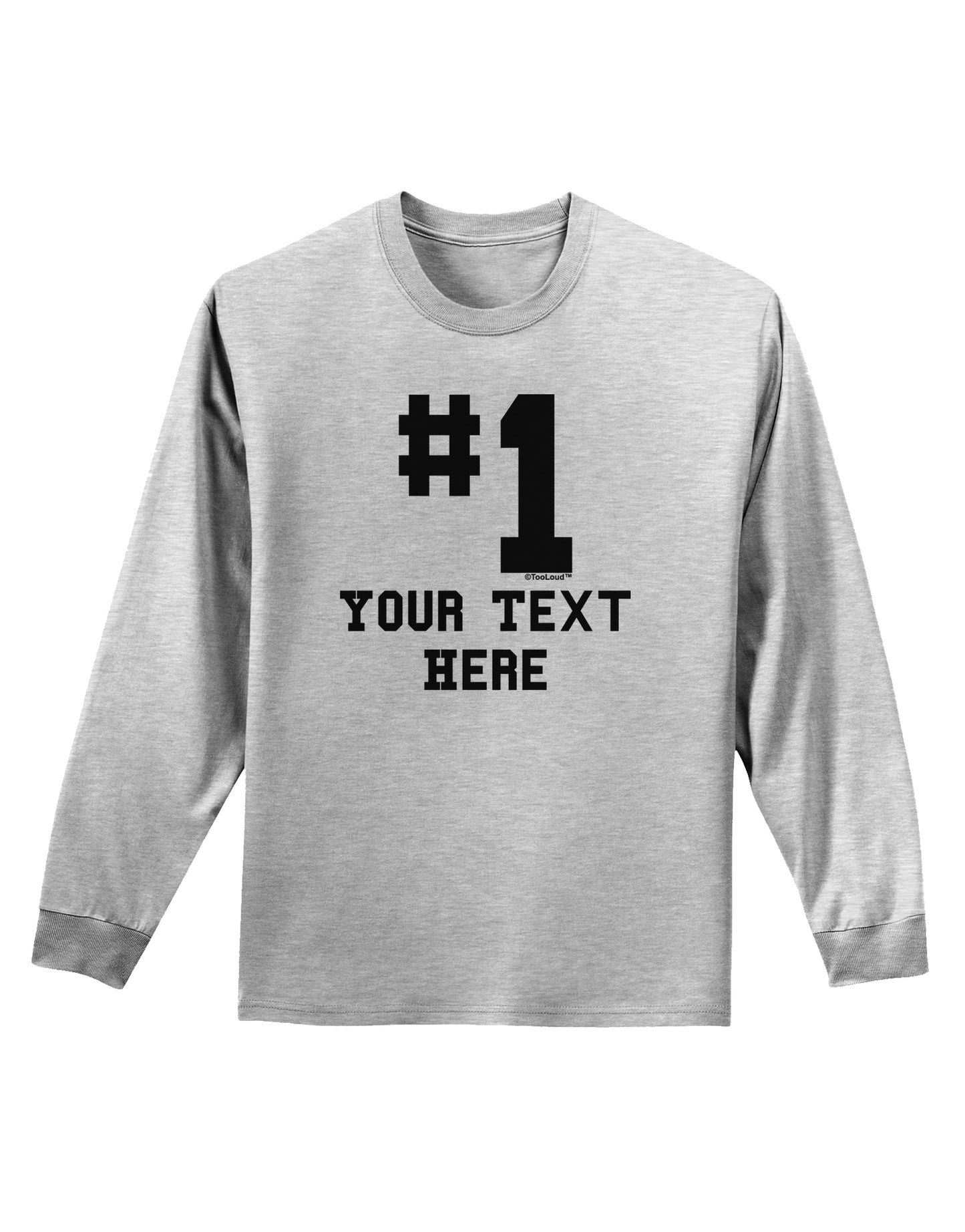 Personalized Number 1 Adult Long Sleeve Shirt by TooLoud-Long Sleeve Shirt-TooLoud-AshGray-Small-Davson Sales