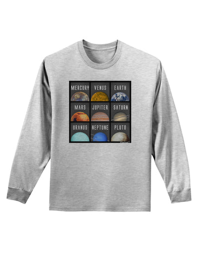 Solar System Squares Adult Long Sleeve Shirt-Long Sleeve Shirt-TooLoud-AshGray-Small-Davson Sales