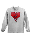 Crumbling Broken Heart Adult Long Sleeve Shirt by-Long Sleeve Shirt-TooLoud-AshGray-Small-Davson Sales