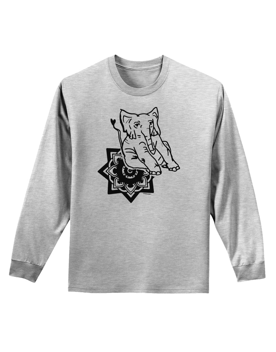 TooLoud Mandala Baby Elephant Adult Long Sleeve Shirt-Long Sleeve Shirt-TooLoud-White-Small-Davson Sales