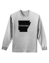 Arkansas - United States Shape Adult Long Sleeve Shirt by TooLoud-Long Sleeve Shirt-TooLoud-AshGray-Small-Davson Sales