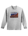 Colorado Mtn Sunset Cutout Adult Long Sleeve Shirt-Long Sleeve Shirt-TooLoud-AshGray-Small-Davson Sales