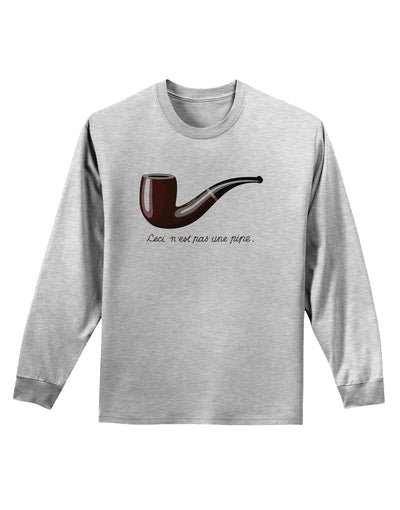 Ceci n'est pas une pipe Adult Long Sleeve Shirt-Long Sleeve Shirt-TooLoud-AshGray-Small-Davson Sales