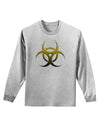 Biohazard Symbol Yellow Stone Apocalypse Adult Long Sleeve Shirt-Long Sleeve Shirt-TooLoud-AshGray-Small-Davson Sales