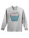 Cute Cupcake with Sprinkles - Heart Eyes Adult Long Sleeve Shirt by TooLoud-Long Sleeve Shirt-TooLoud-AshGray-Small-Davson Sales