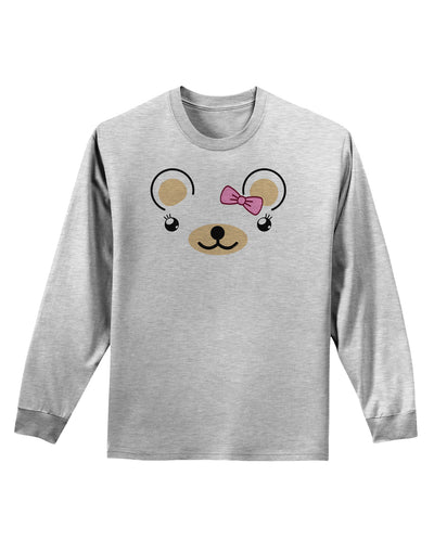 Kyu-T Ears - Beartholomea Girl Teddy Bear Adult Long Sleeve Shirt-Long Sleeve Shirt-TooLoud-AshGray-Small-Davson Sales