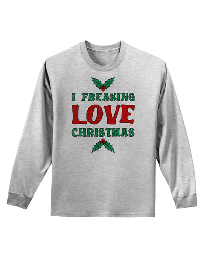 I F-ing Love Christmas Funny Adult Long Sleeve Shirt-Long Sleeve Shirt-TooLoud-AshGray-Small-Davson Sales