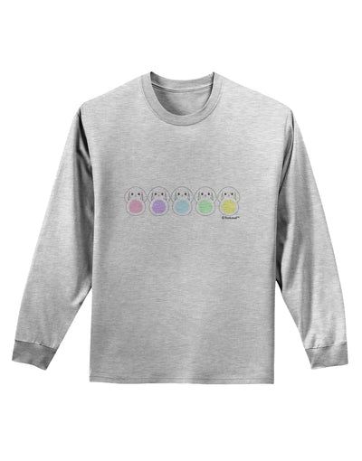 Cute Pastel Bunnies Adult Long Sleeve Shirt by TooLoud-Long Sleeve Shirt-TooLoud-AshGray-Small-Davson Sales