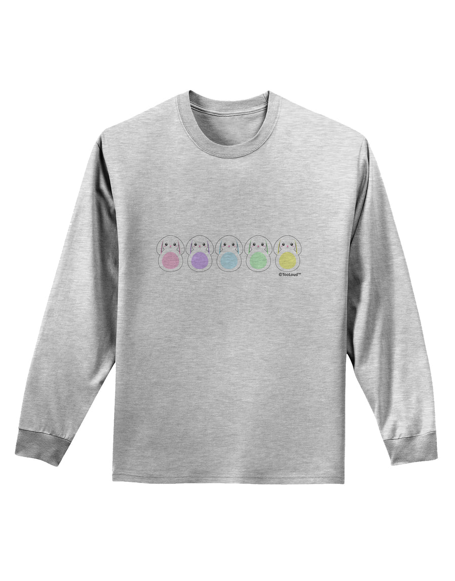 Cute Pastel Bunnies Adult Long Sleeve Shirt by TooLoud-Long Sleeve Shirt-TooLoud-White-Small-Davson Sales