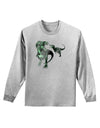 Jurassic Dinosaur Metallic - Silver Adult Long Sleeve Shirt by TooLoud-Long Sleeve Shirt-TooLoud-AshGray-Small-Davson Sales
