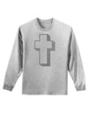 Simple Cross Design Glitter - Silver Adult Long Sleeve Shirt by TooLoud-Long Sleeve Shirt-TooLoud-AshGray-Small-Davson Sales