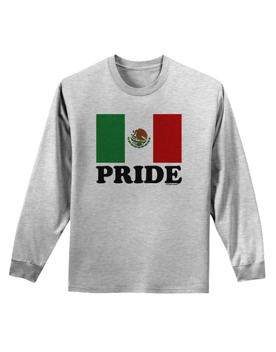 Mexican Pride - Mexican Flag Adult Long Sleeve Shirt by TooLoud-Long Sleeve Shirt-TooLoud-AshGray-Small-Davson Sales