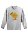 Cute Chick with Bow - Crayon Style Drawing Adult Long Sleeve Shirt by TooLoud-Long Sleeve Shirt-TooLoud-AshGray-Small-Davson Sales