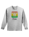 iToke Logo - Marijuana Leaf Adult Long Sleeve Shirt-Long Sleeve Shirt-TooLoud-AshGray-Small-Davson Sales