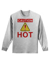 Caution Hot Chili Pepper Sign Adult Long Sleeve Shirt-Long Sleeve Shirt-TooLoud-AshGray-Small-Davson Sales