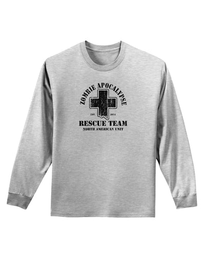 Zombie Apocalypse Rescue Team NA Unit Adult Long Sleeve Shirt-Long Sleeve Shirt-TooLoud-AshGray-Small-Davson Sales