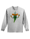 Green Hot Mexican Chili Pepper Adult Long Sleeve Shirt-Long Sleeve Shirt-TooLoud-AshGray-Small-Davson Sales