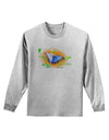 Blue Watercolor Butterfly Adult Long Sleeve Shirt-Long Sleeve Shirt-TooLoud-AshGray-Small-Davson Sales