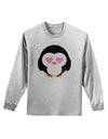 Cute Penguin - Heart Eyes Adult Long Sleeve Shirt by TooLoud-Long Sleeve Shirt-TooLoud-AshGray-Small-Davson Sales