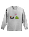 Cute Sushi and Wasabi Love Adult Long Sleeve Shirt by TooLoud-Long Sleeve Shirt-TooLoud-AshGray-Small-Davson Sales