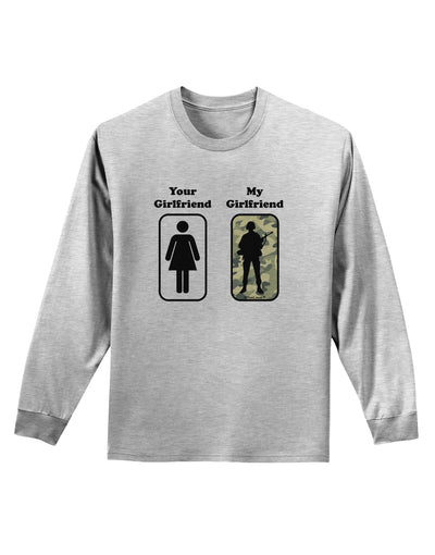 TooLoud Your Girlfriend My Girlfriend Military Adult Long Sleeve Shirt-Long Sleeve Shirt-TooLoud-AshGray-Small-Davson Sales