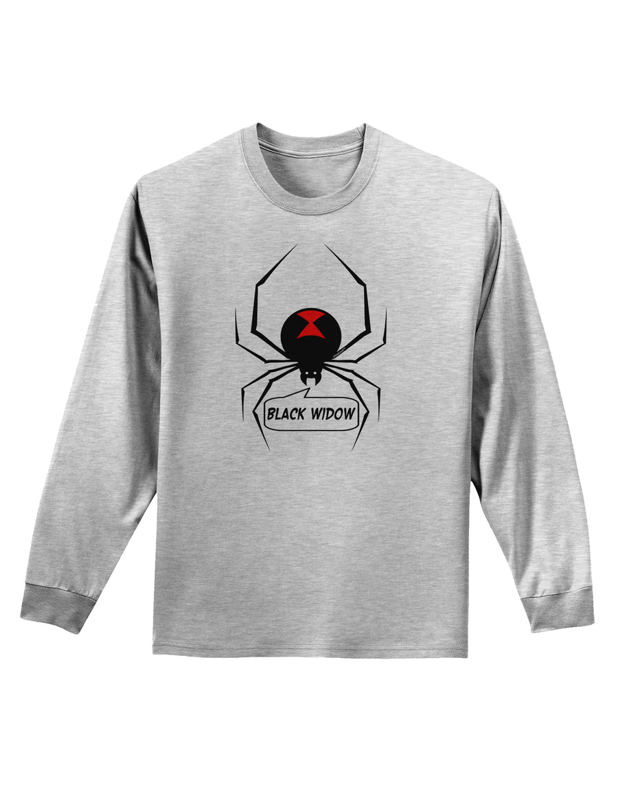 Black Widow Spider Design - Text Adult Long Sleeve Shirt-Long Sleeve Shirt-TooLoud-White-Small-Davson Sales