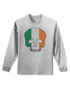 Skull Flag Ireland Adult Long Sleeve Shirt-Long Sleeve Shirt-TooLoud-AshGray-Small-Davson Sales