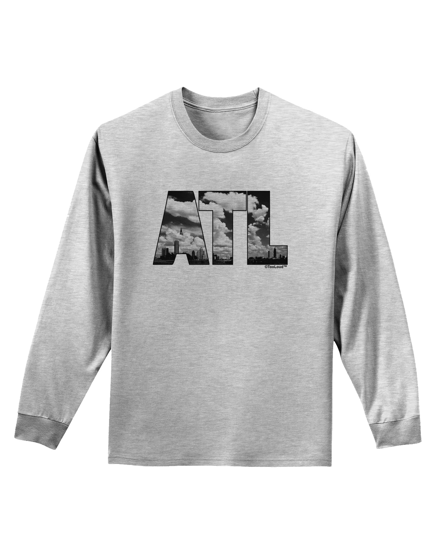 ATL Atlanta Text Adult Long Sleeve Shirt by TooLoud-Long Sleeve Shirt-TooLoud-AshGray-Small-Davson Sales