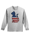 Patriotic Cat Design Adult Long Sleeve Shirt by TooLoud-Long Sleeve Shirt-TooLoud-AshGray-Small-Davson Sales