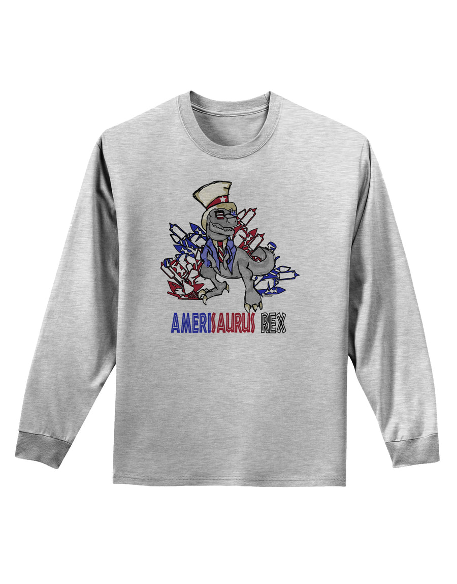 TooLoud AMERISAURUS REX Adult Long Sleeve Shirt-Long Sleeve Shirt-TooLoud-White-Small-Davson Sales
