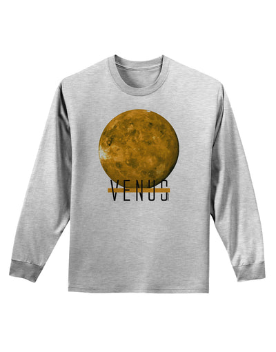 Planet Venus Text Adult Long Sleeve Shirt-Long Sleeve Shirt-TooLoud-AshGray-Small-Davson Sales