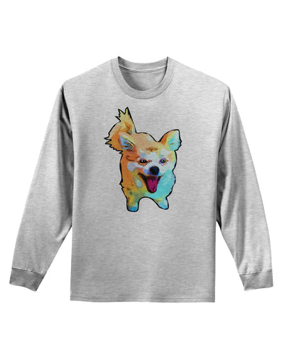 Cartoon Pomeranian Adult Long Sleeve Shirt-Long Sleeve Shirt-TooLoud-AshGray-Small-Davson Sales